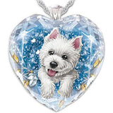 Women's Crystal Peach Heart Necklace Pendant