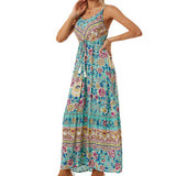 Women's Bohemian Spaghetti-strap Floral Print Vacation Beach Dress