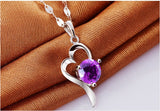 Silver-plated necklace Korean fashion heart pendant women