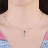 Silver-plated necklace Korean fashion heart pendant women