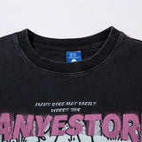 Fashion Cartoon Print Short Sleeve Men