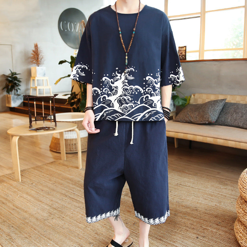 Summer short-sleeved T-shirt suit