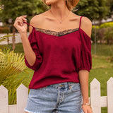 Cross-border Summer Amazon Independent Station New Sexy Camisole Lace Hollow Camisole Top Women