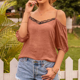 Cross-border Summer Amazon Independent Station New Sexy Camisole Lace Hollow Camisole Top Women