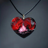 Heart-shaped Lotus Crystal Pendant Korean Style Fashion Personality All-match Clavicle Chain Necklace