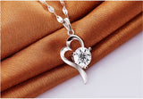 Silver-plated necklace Korean fashion heart pendant women