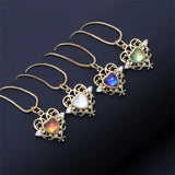 Hollow Heart-shaped Pendant Necklace Heart-shaped Crystal