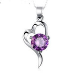 Silver-plated necklace Korean fashion heart pendant women