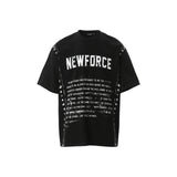 American Vintage Letter Print T-shirt Men And Women