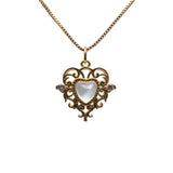 Hollow Heart-shaped Pendant Necklace Heart-shaped Crystal