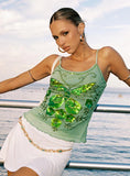 Sequined Embroidered Strap Vest Women's Clothing