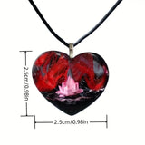 Heart-shaped Lotus Crystal Pendant Korean Style Fashion Personality All-match Clavicle Chain Necklace