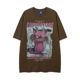 Fashion Cartoon Print Short Sleeve Men