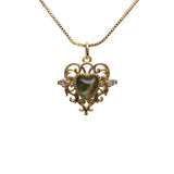 Hollow Heart-shaped Pendant Necklace Heart-shaped Crystal