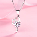 Silver-plated necklace Korean fashion heart pendant women