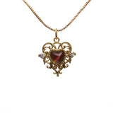Hollow Heart-shaped Pendant Necklace Heart-shaped Crystal