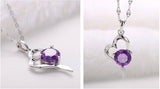 Silver-plated necklace Korean fashion heart pendant women