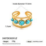 Womens Versatile Stainless Steel Turquoise Ring