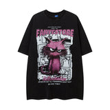 Fashion Cartoon Print Short Sleeve Men