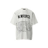American Vintage Letter Print T-shirt Men And Women