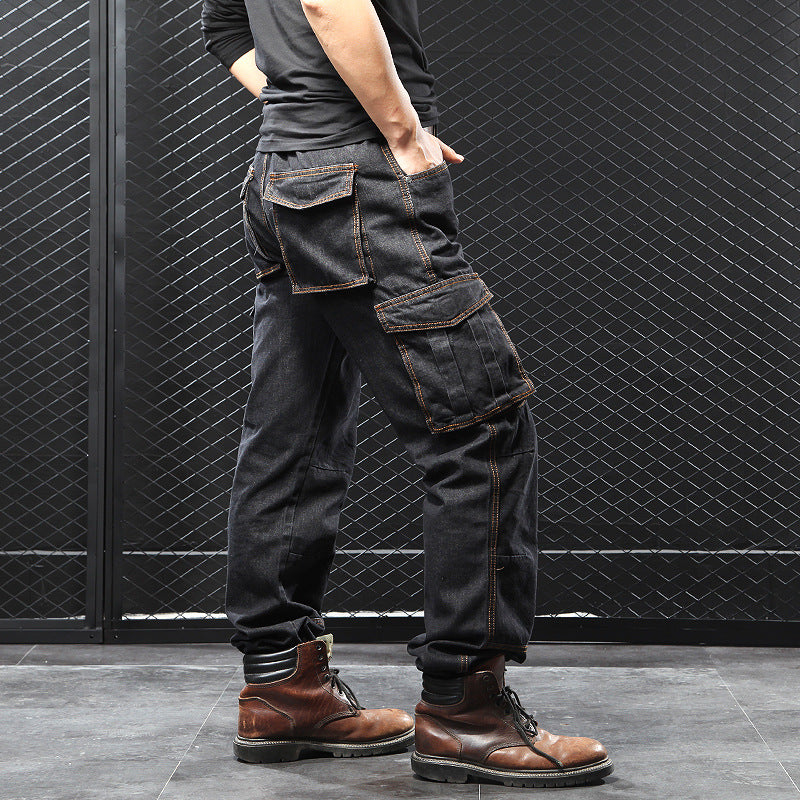Men's Straight Cargo Pants Loose Plus Size Plus-sized Fat Guy's Pants Jeans