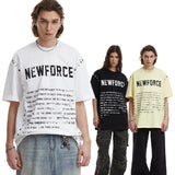 American Vintage Letter Print T-shirt Men And Women