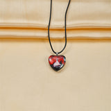 Heart-shaped Lotus Crystal Pendant Korean Style Fashion Personality All-match Clavicle Chain Necklace