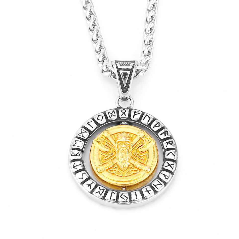Rotatable Fashion Men's Rune Pendant Necklace