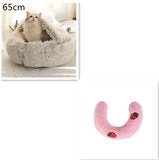 2 In 1 Dog And Cat Bed Pet Winter Bed Round Plush Warm Bed House Soft Long Plush Pets Bed Pet Products