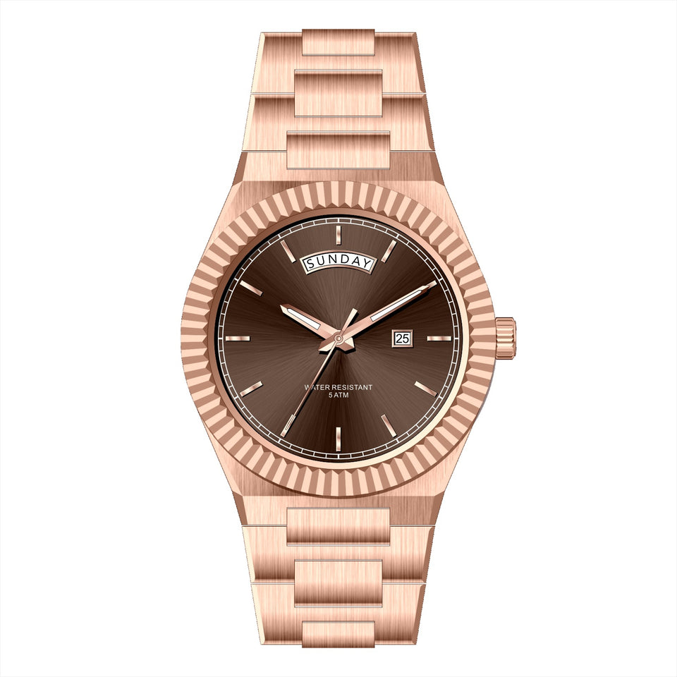 Business Gentleman's Log-Type Quartz Waterproof Steel Strap