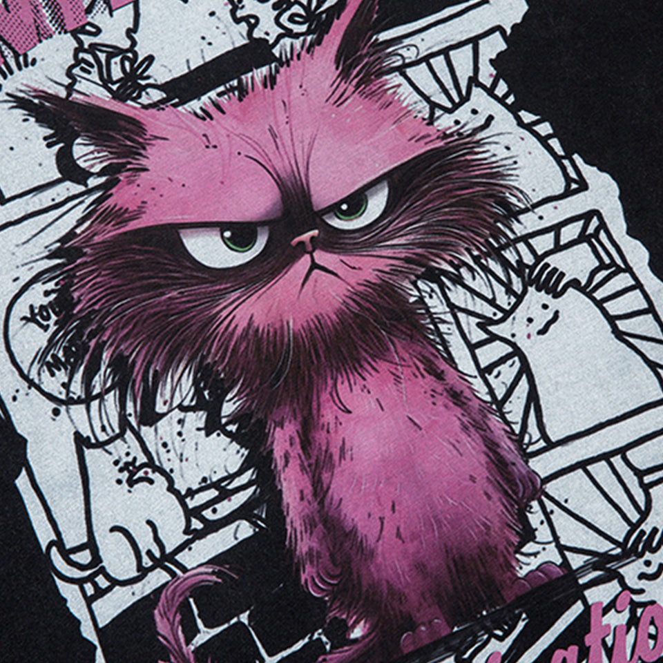 Fashion Cartoon Print Short Sleeve Men